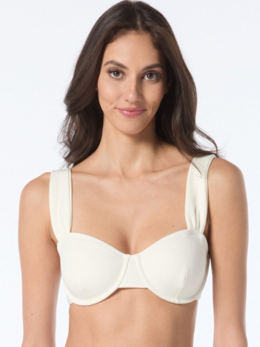 Vince Camuto Women's Underwire Bikini Top Swimsuit Bra Ivory Size M 12374